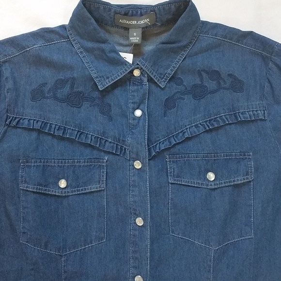 Alexander Jordan Denim Embroidered Shirt - Picture 2 of 6